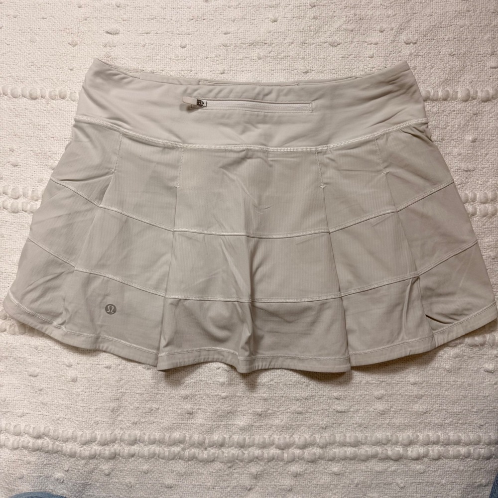 Lululemon Pace Rival Skirt Tall Off White Size 6 W8A84R Tennis Running Skort